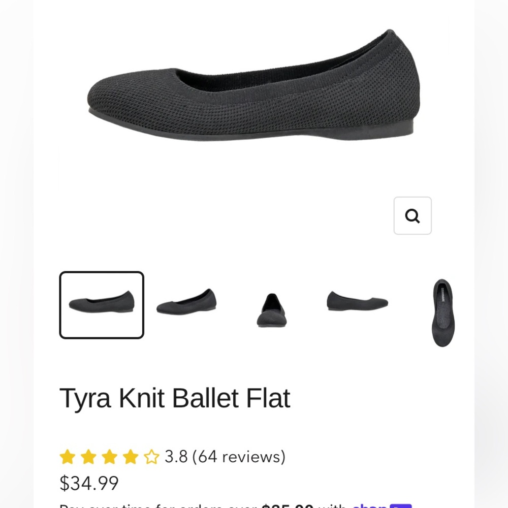 Black Women's Flats by cushionaire. Size 7 great condition